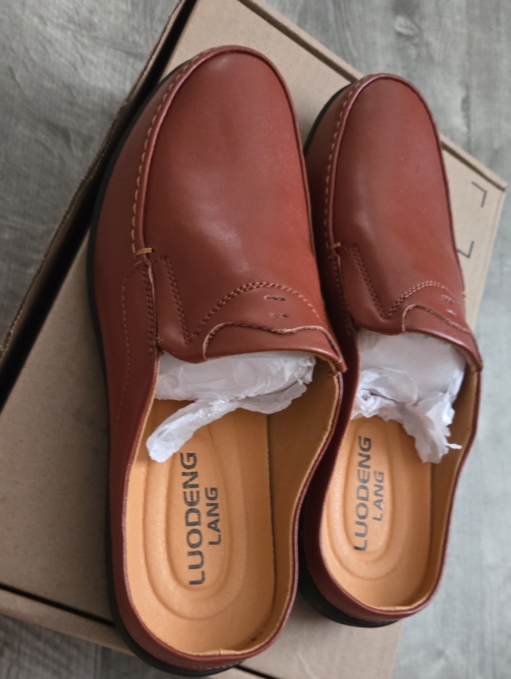 Amazon Men's Brown Slip-On Loafers - Tan/Brown Upper